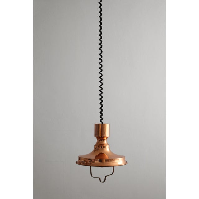 Metal Danish Copper Pendant Light by Vitrika, 1960s For Sale - Image 7 of 9