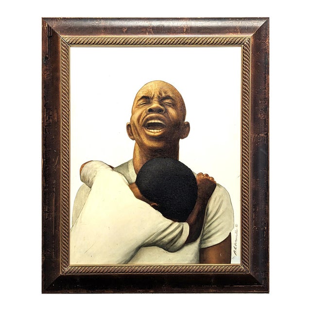Buford Evans “God Save the Children” Early Figurative Portrait of an Anguished Black Man, 1972 For Sale - Image 4 of 11