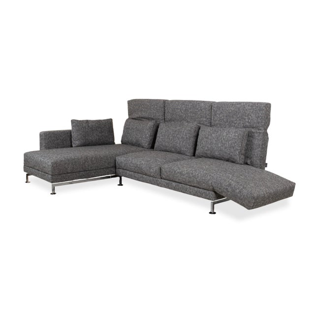 Moule Fabric Corner Sofa in Grey with Manual Function and Left Chaise Lounge from Brühl For Sale - Image 4 of 18