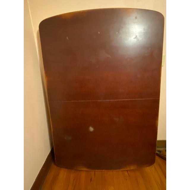 Brown Vintage Brown Wood Double Pedestal Dining Table For Sale - Image 8 of 10