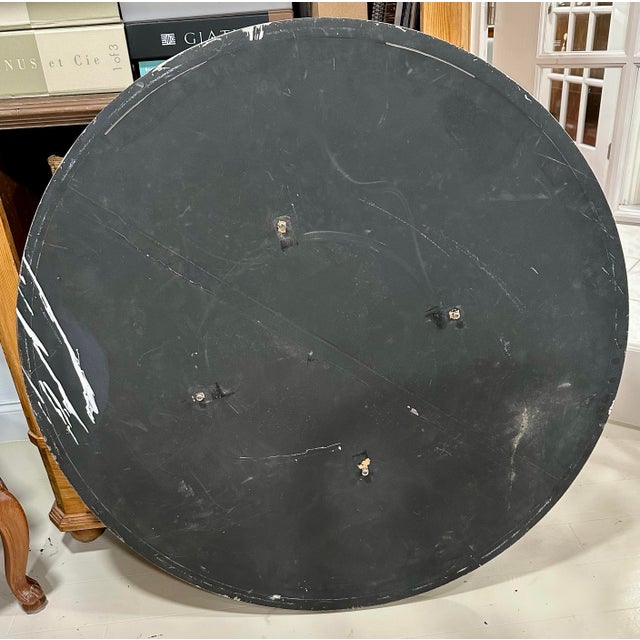 Vintage Brushed Stainless Steel Round Pedestal Dining Table For Sale - Image 4 of 12