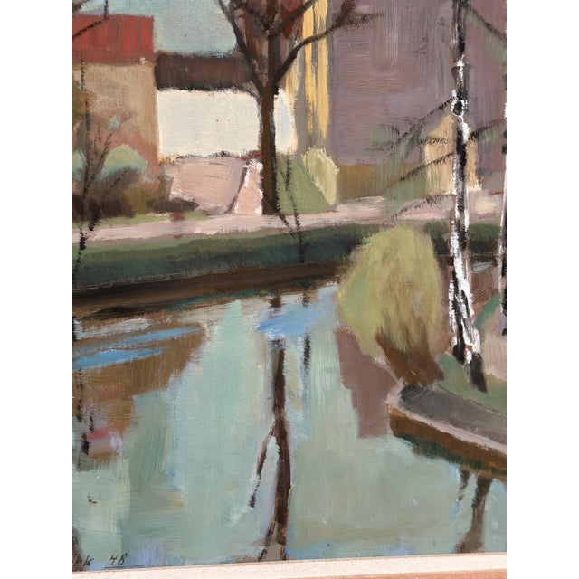 Ingvar Björk, Landscape with Trees & Buildings, 1948, Oil on Canvas, Framed For Sale - Image 11 of 18