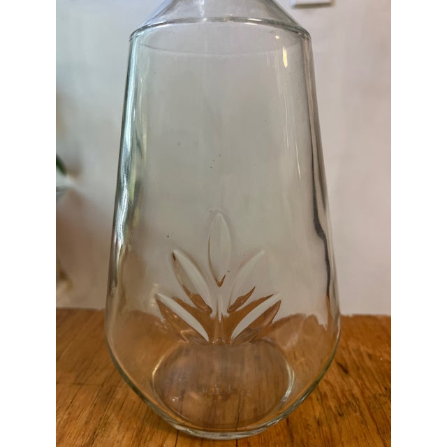 Antique Hand Blown Glass Decanter With Agave Leaf and Beautiful Globe Top For Sale - Image 12 of 14