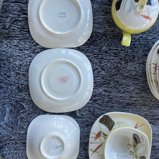 1950s 1950s Red Wing Pottery Lotus Bronze - Set of 34 For Sale - Image 5 of 12