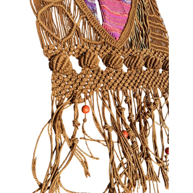 Textile Handmade Wool and Rope Tapestry, 1970s For Sale - Image 7 of 16
