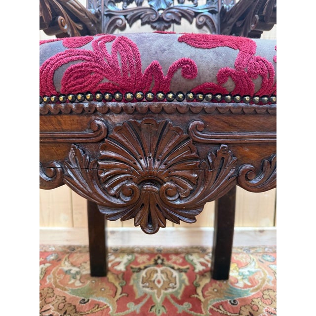 Brown Bishops Throne in Carved Wood, 1800s For Sale - Image 8 of 10