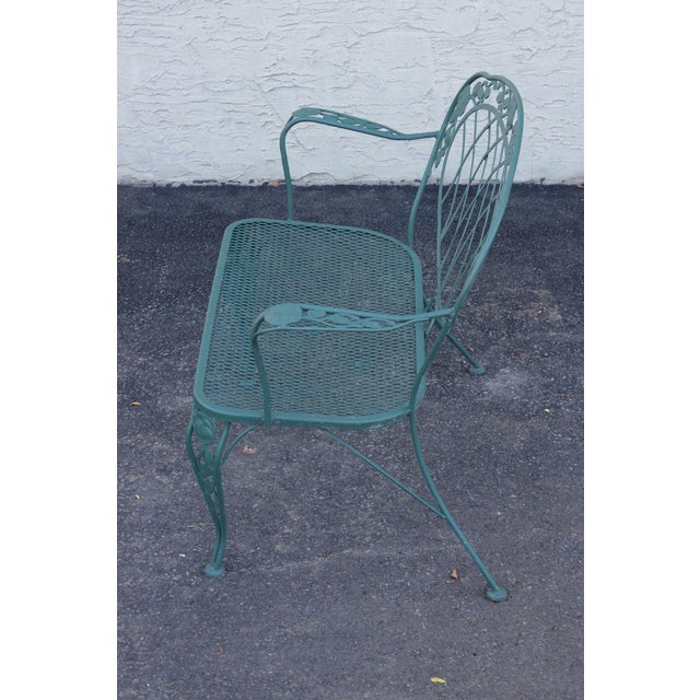 Wrought Iron Outdoor Garden Bench With Rose Motif For Sale - Image 16 of 18