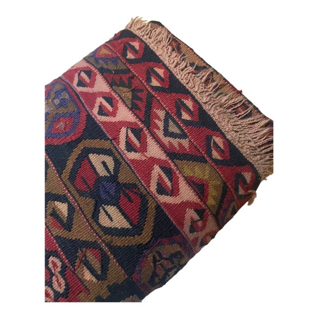 Antique Anatolian Handwoven Wool Kilim Runner – Natural Vegetable Dyes – Circa 1950s For Sale