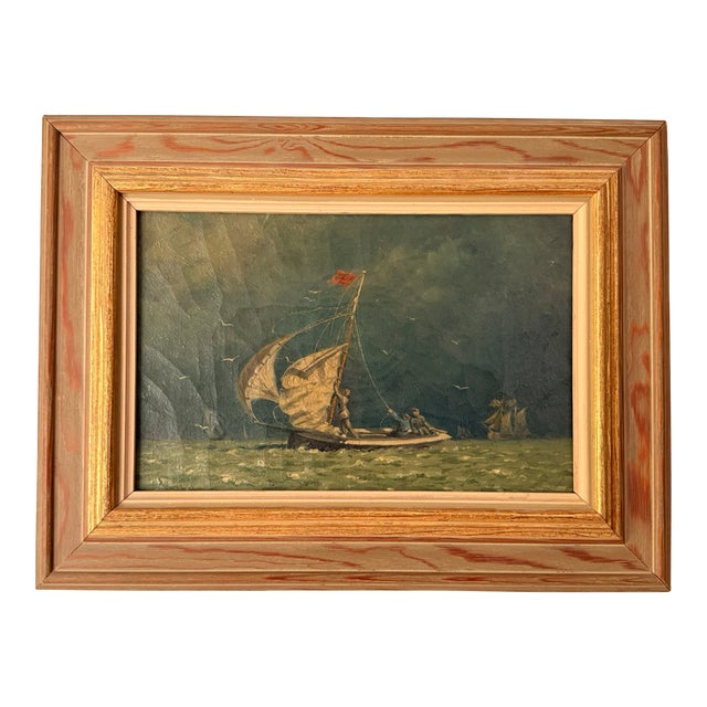 European Sailing Scene, Circa 1900 For Sale