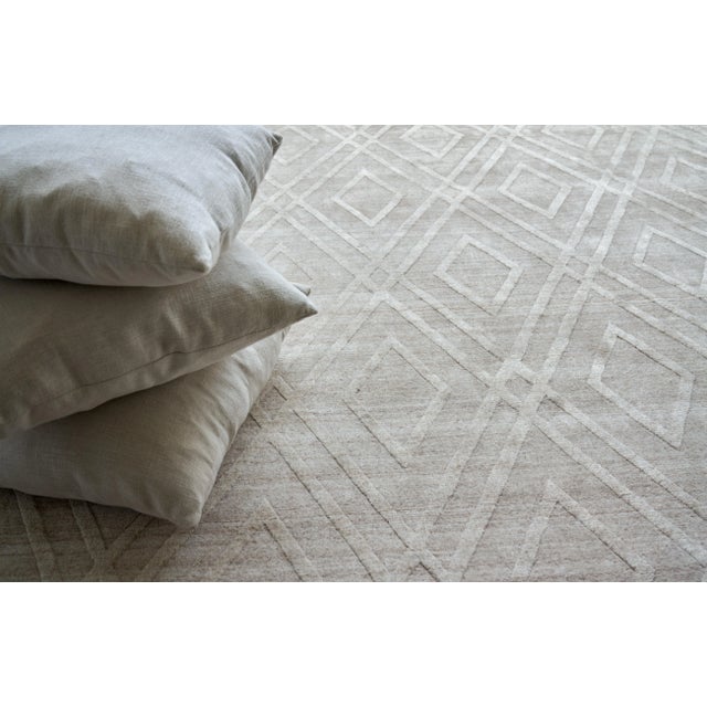 Exquisite Rugs Exquisite Rugs Basildon Handmade Bamboo Silk & Cotton Beige Rug-8'X10' For Sale - Image 4 of 6