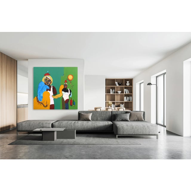 Green "New and Groovy" Original Artwork by Valerie Etitinwo For Sale - Image 8 of 8