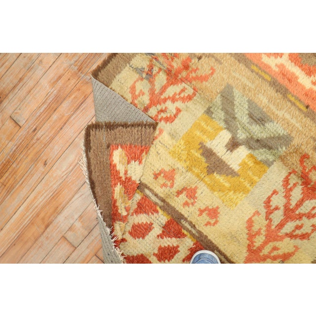 Vintage Swedish Rya, Rug - 3'1" x 4'4" For Sale In New York - Image 6 of 9
