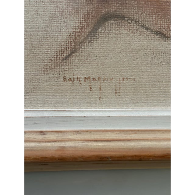 Erik Magnusson, Reclining Nude Woman, 1960s, Oil on Canvas, Framed For Sale - Image 7 of 17