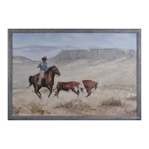 Howard Carr Cowboy on Horse Herding Cattle