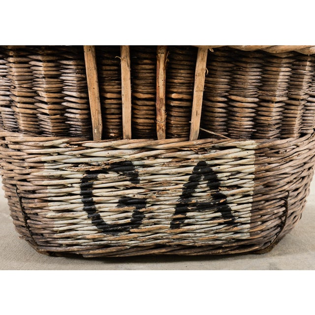 French Champagne Grape Vineyard Harvest Woven Wicker Basket For Sale - Image 13 of 18