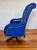1990s Vibrant Royal Tufted Blue Leather Brass Chesterfield Executive Desk Chair with Nailhead Trim For Sale - Image 6 of 9