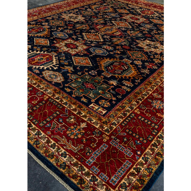 Contemporary Oriental Handmade Rug 12'3" x 14'9" For Sale - Image 3 of 4