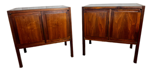 1960s Attributed to Jack Cartwright for Founders Walnut Nightstands With Slate Top, A Pair