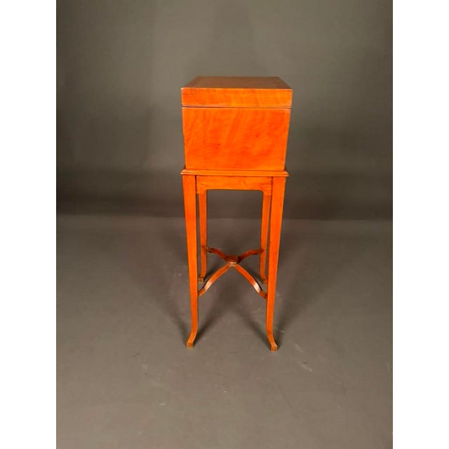 Rare English Louis XV Style Satinwood Vanity Case on Stand With Mirror, Circa 1880 For Sale - Image 13 of 18