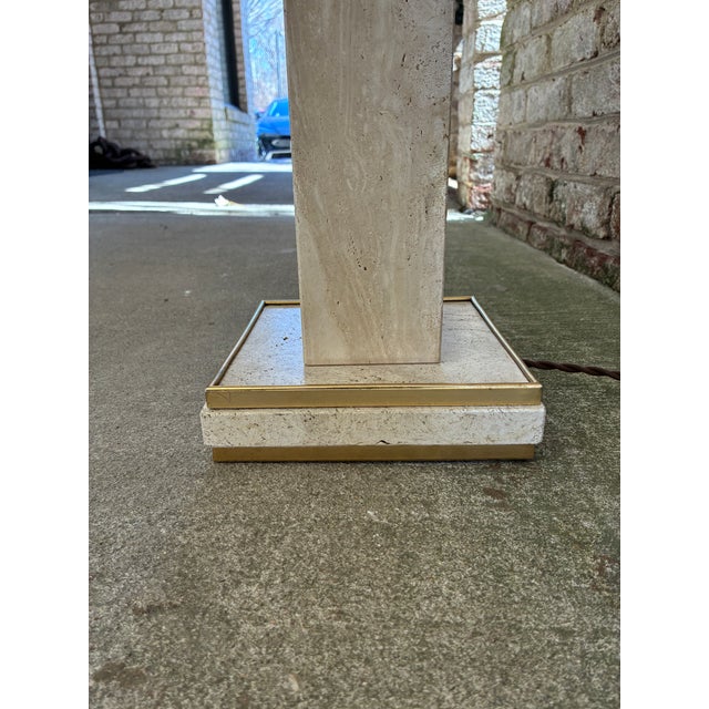 Vintage Travertine Lamp, France For Sale - Image 11 of 13