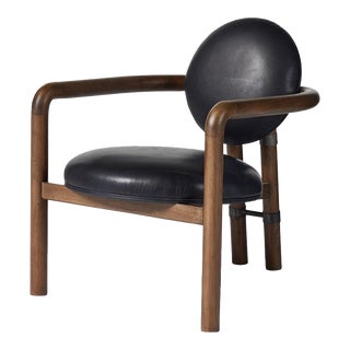 Four Hands Bria Chair, Heirloom Black Leather For Sale