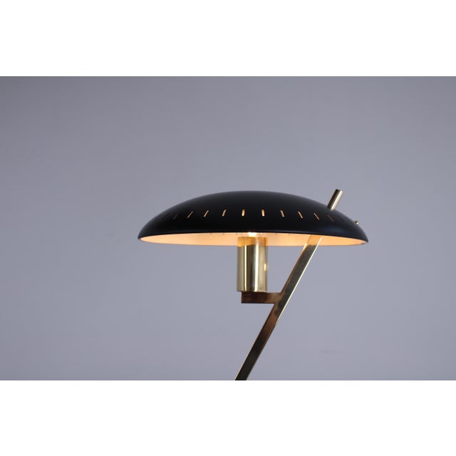 Philips Brass and Black Decora Z Table Lamp by Louis Kalff for Philips, 1950s For Sale - Image 4 of 17