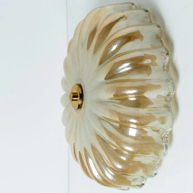 Amber Murano Glass Flush Mount in the style of Barovier & Toso, 1970s For Sale - Image 16 of 18