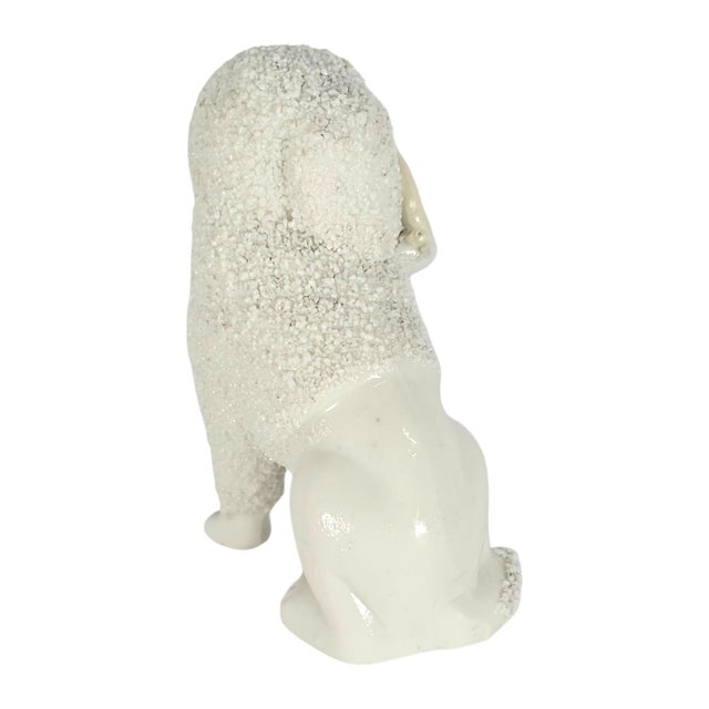 Ceramic Victorian Staffordshire Miniature Poodle With Basket, England, c.1850–1880 For Sale - Image 7 of 10