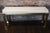 Mid-Century Modern 1970s Mid-Century Ivory Console Table on Brass Legs Attributed to Mastercraft For Sale - Image 3 of 8