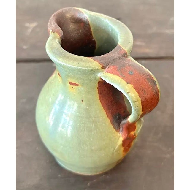 Vintage Boho Studio Pottery Pitcher For Sale - Image 4 of 5