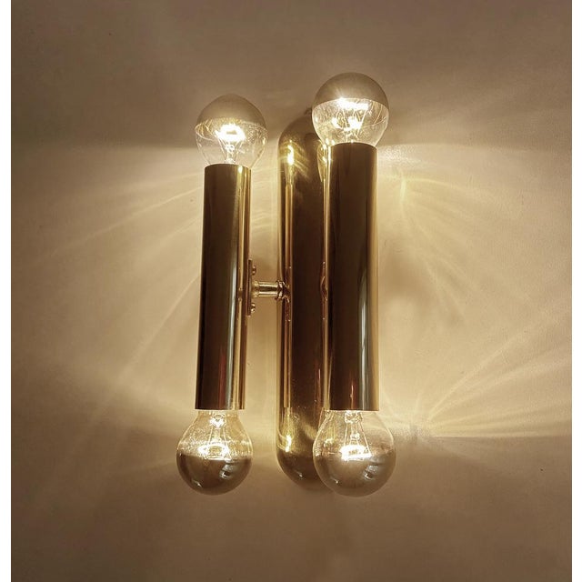 Vintage Space Age Brass Sconces, 1970s, Set of 2 For Sale - Image 9 of 18