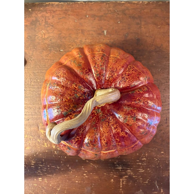 Realism Vintage Handmade Pumpkin Covered Tureen Patricia Garrett For Sale - Image 3 of 7