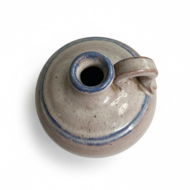 Vintage Joe Owen Seagrove North Carolina Signed Miniature Pottery Jug For Sale - Image 4 of 8