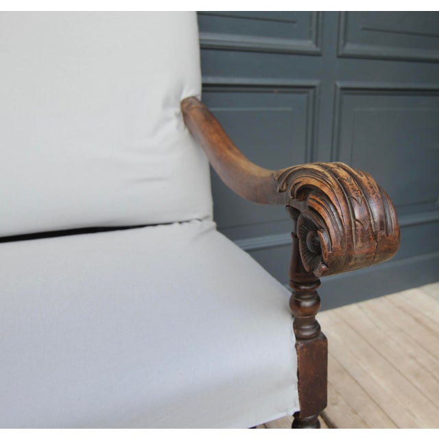 Wood Antique German Carved Walnut Sofa For Sale - Image 7 of 18