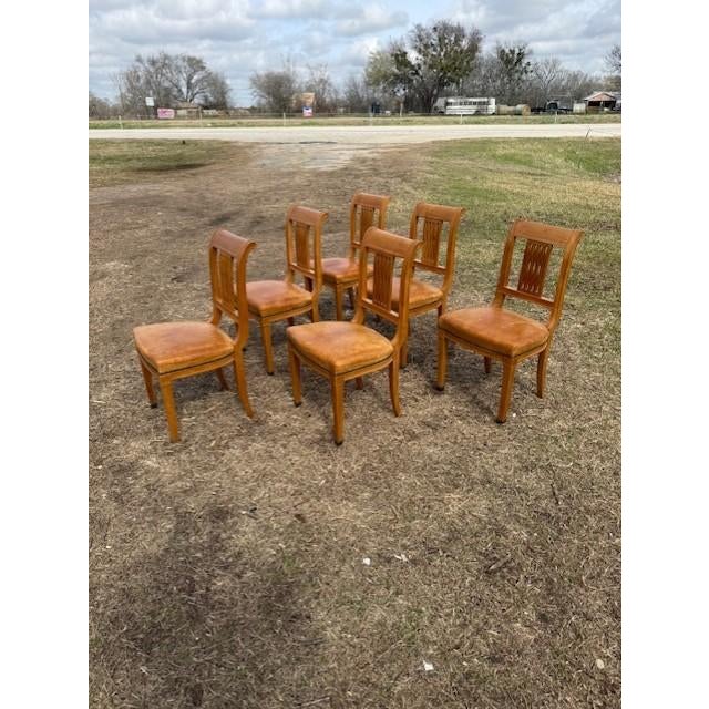 19th Century Fine 19th Century Neoclassical Style Leather Dining Chairs - Set of 6 For Sale - Image 5 of 16