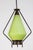 Mid-century green glass and brass pendant.