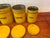 Yellow Early 20th Century Bright Yellow Enamel Flour, Sugar, Coffee & Tea Kitchen Canisters – Set of 4 For Sale - Image 8 of 17