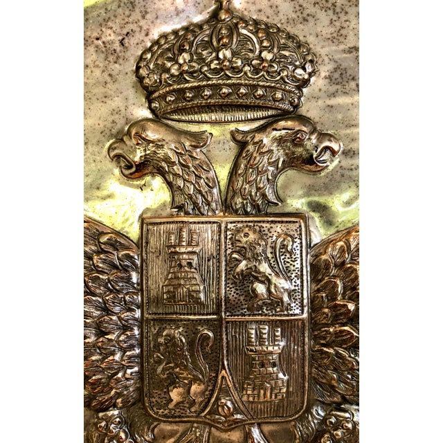 Metal 19th-Century Russian Brass Coat of Arms Plaque For Sale - Image 7 of 10