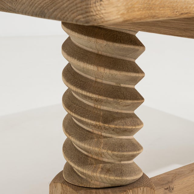 Oak Coffee Table with Corkscrew Legs, Antique, France, Circa 1970 For Sale - Image 9 of 12
