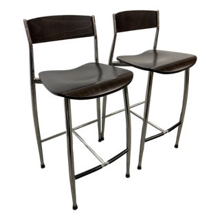 Sergio Mian for Altek Italia Design Baba Counter Bar Stools, Pair For Sale