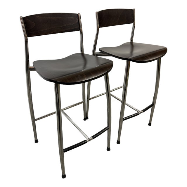 Sergio Mian for Altek Italia Design Baba Counter Bar Stools, Pair For Sale