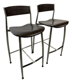Sergio Mian for Altek Italia Design Baba Counter Bar Stools, Pair