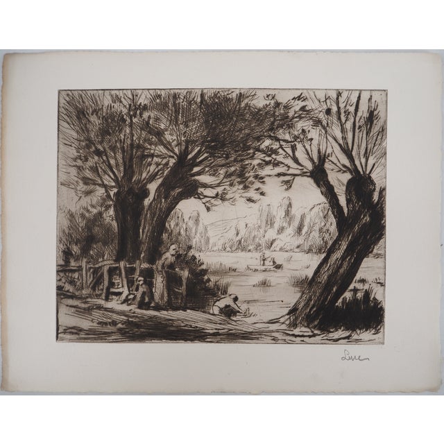 Maximilien Luce, Bathers, Fishermen and Walkers, 1895, Original Etching For Sale