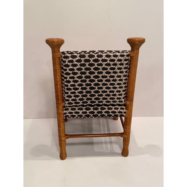 Rattan & Fornasetti Upholstered Italian Chair For Sale - Image 11 of 11