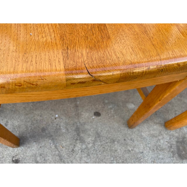 Vintage Mid Century Modern Jasper Seating Co Furniture Bankers Golden Oak Chair Set of 7 For Sale In Sacramento - Image 6 of 12