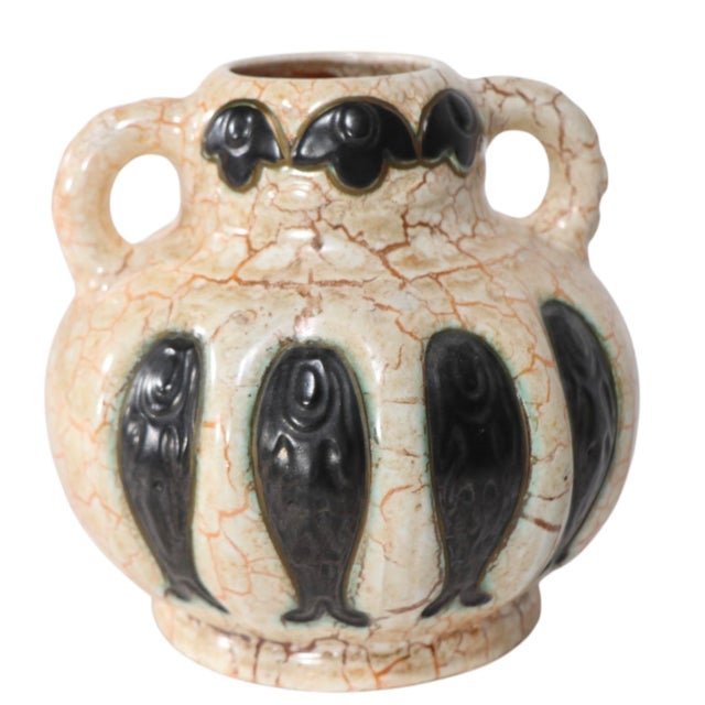 Boho Chic Czechoslovakian Art Pottery Vase by Ditmar Urbach For Sale - Image 3 of 12
