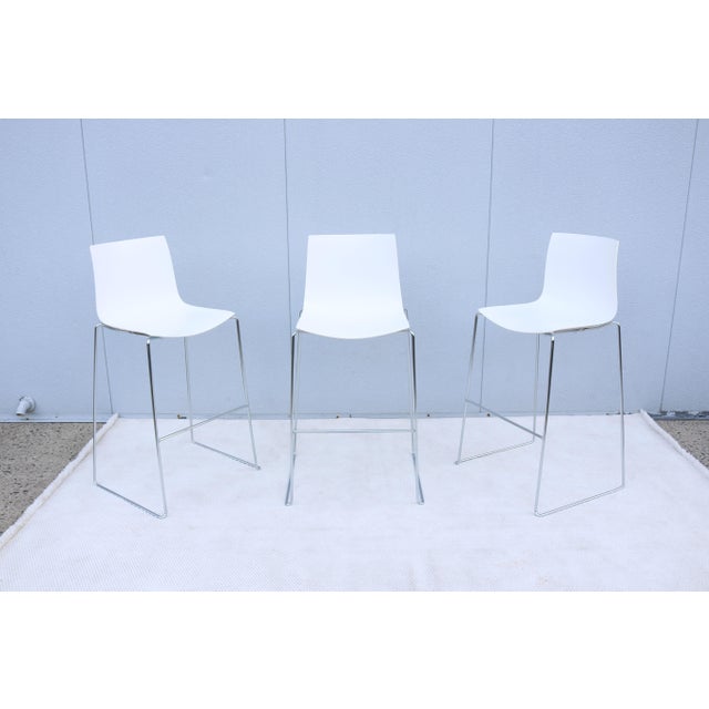 Italian Lievore Altherr Molina for Arper Stackable Catifa Bar Stools, Set of 3 For Sale - Image 10 of 18