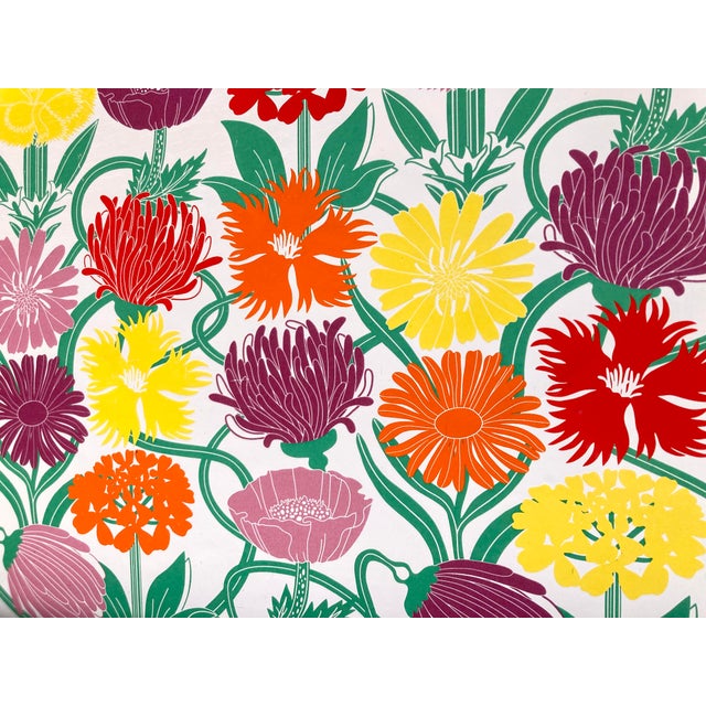 Late 20th Century Vintage Ikea Enameled Spring Floral Serving Tray For Sale - Image 5 of 7