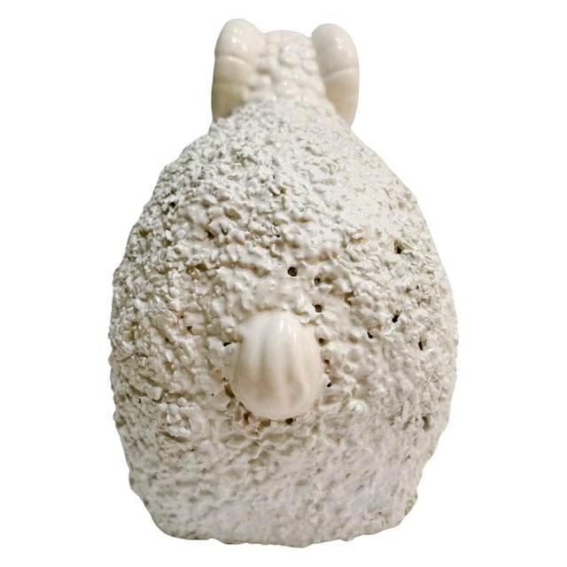 Farmhouse 1970s Vintage White Ceramic Ram Sheep Figurine For Sale - Image 3 of 7