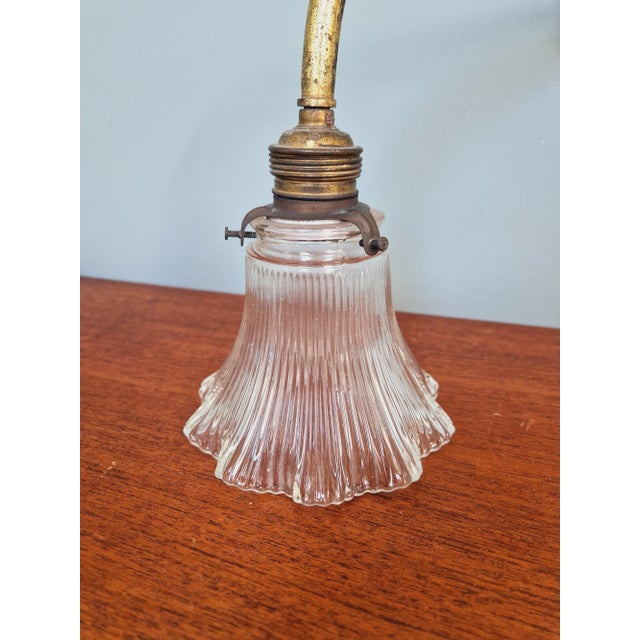 Wall Light in Bronze and Grooved Transparent Glass, 1890s For Sale - Image 3 of 13